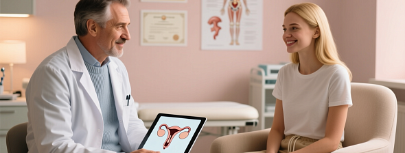 Приём врача-акушера-гинеколога первичный+УЗИ матки и придатков (Акция)