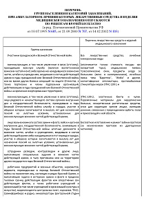 Перечень групп населения бесплатные ЛС